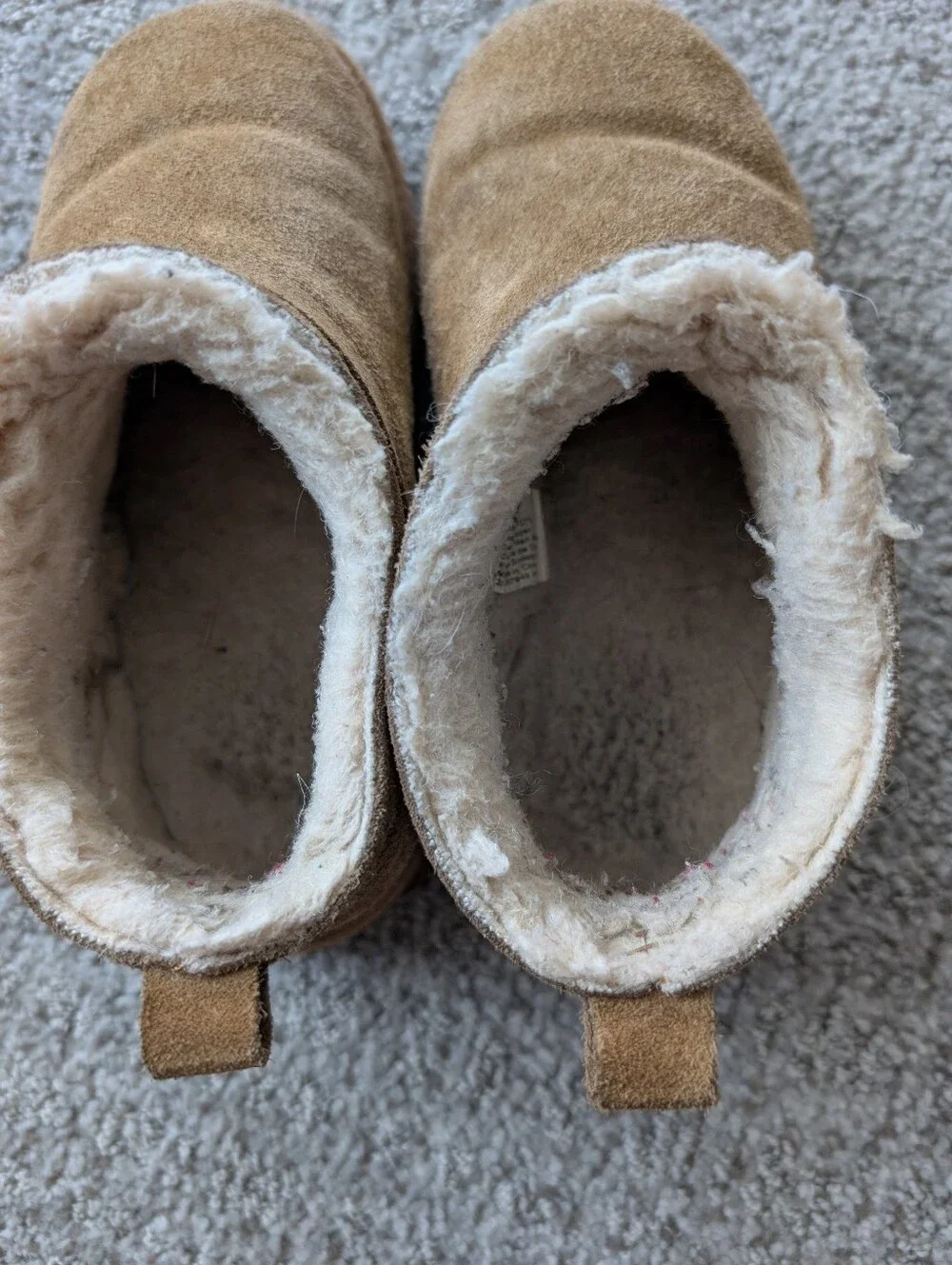 Cozy Bearpaws Suede Slip-On Ankle Boot - Tan